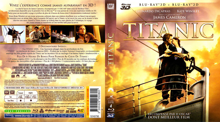 Jaquette Blu-ray 3D Titanic Cover