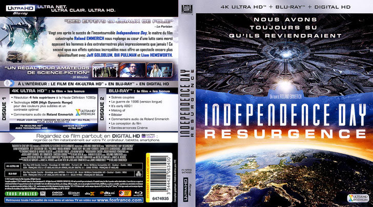 Jaquette 4K Ultra HD Independence Day: Resurgence Cover
