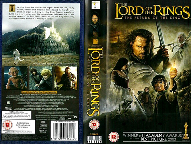 Jaquette VHS The Lord of the Rings: The Return of the King Cover