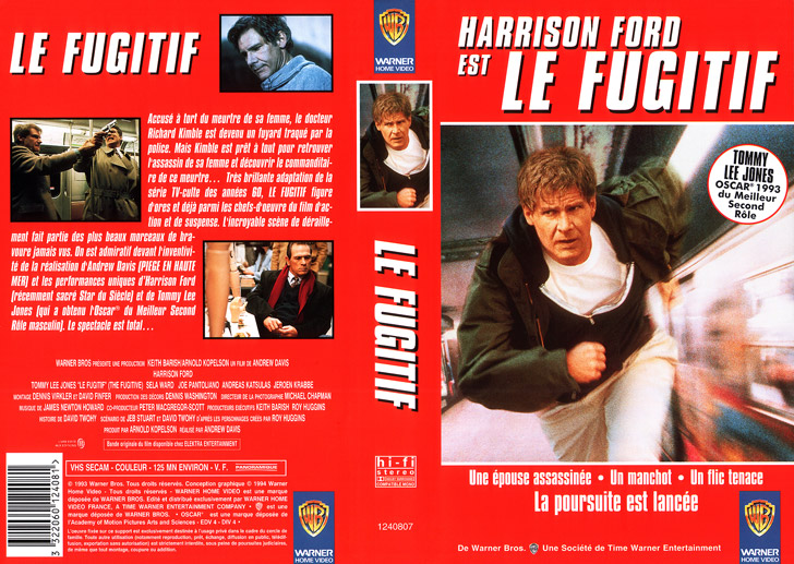 Jaquette VHS Le Fugitif Cover