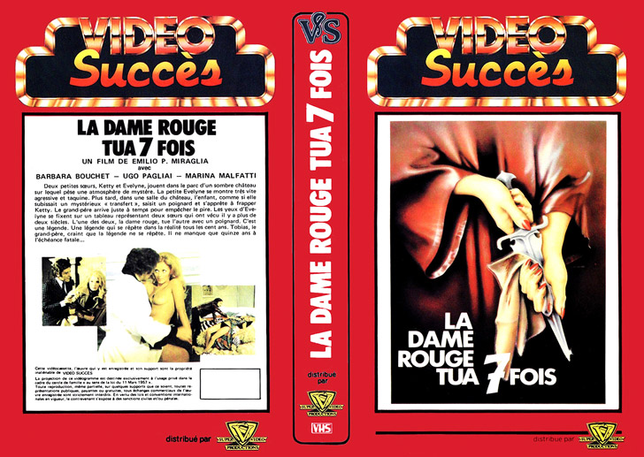 Jaquette VHS La Dame rouge tua 7 fois Cover