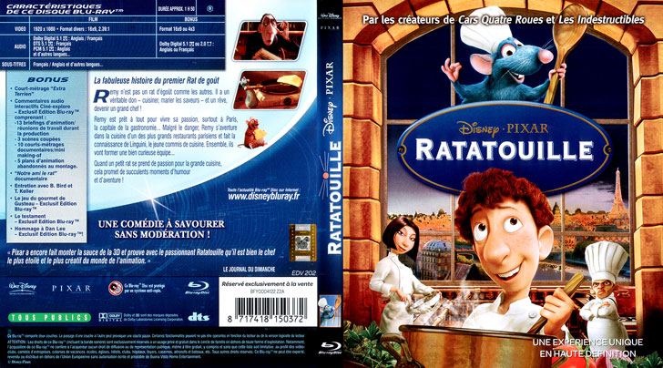 Jaquette Blu-ray Ratatouille Cover