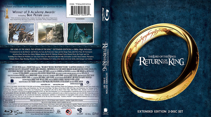Jaquette Blu-ray The Lord of the Rings: The Return of the King Cover