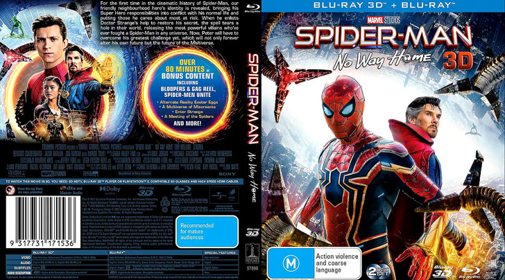 Jaquette Blu-ray 3D Spider-Man: No Way Home Cover