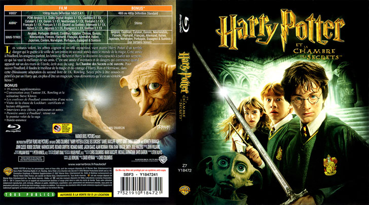 Jaquette Blu-ray Harry Potter et la Chambre des secrets Cover