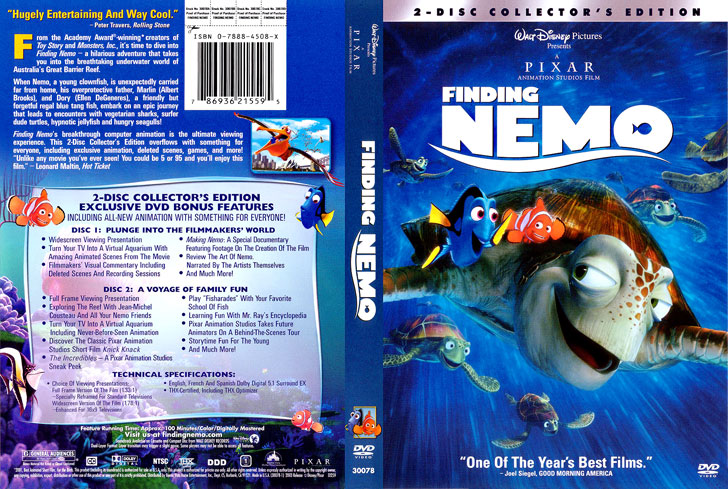Jaquette DVD Finding Nemo Cover