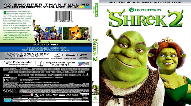 Jaquette 4K Ultra HD Shrek 2 Cover