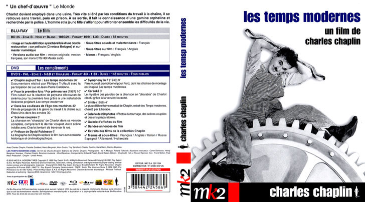 Jaquette Blu-ray Les Temps modernes Cover