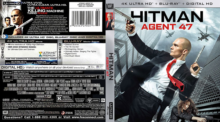 Jaquette 4K Ultra HD Hitman: Agent 47 Cover