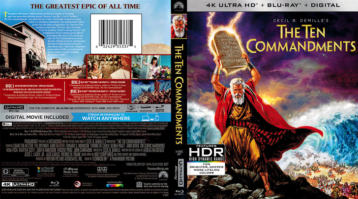 Jaquette 4K Ultra HD The Ten Commandments Cover