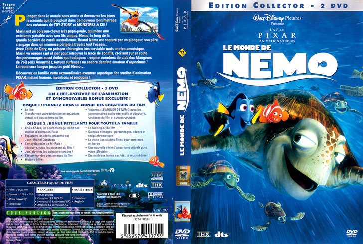 Jaquette DVD Le Monde de Nemo Cover