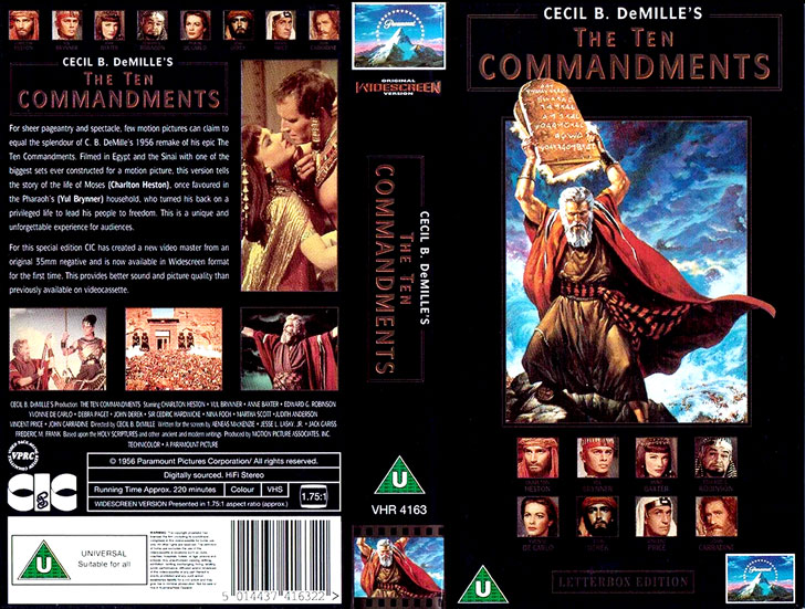 Jaquette VHS The Ten Commandments Cover