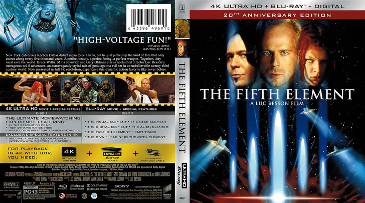 Jaquette 4K Ultra HD The Fifth Element Cover