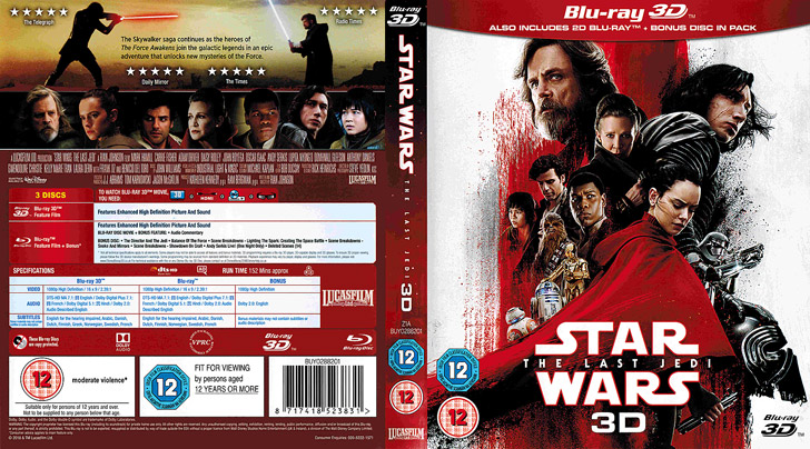 Jaquette Blu-ray 3D Star Wars: The Last Jedi Cover