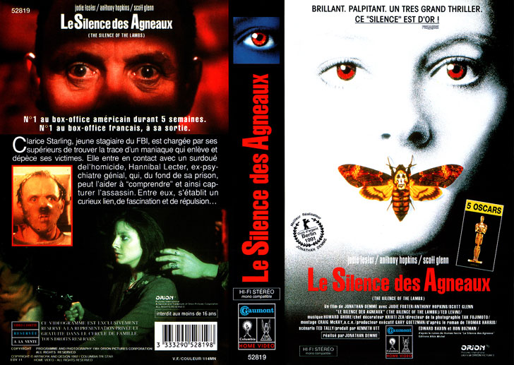 Jaquette VHS Le Silence des agneaux Cover