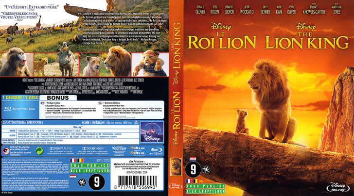 Jaquette Blu-ray Le Roi lion Cover