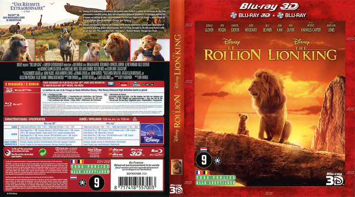 Jaquette Blu-ray 3D Le Roi lion Cover