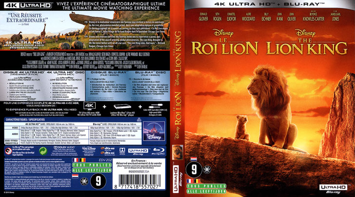 Jaquette 4K Ultra HD Le Roi lion Cover