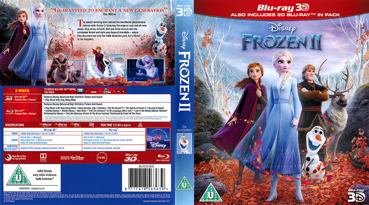 Jaquette Blu-ray 3D Frozen II Cover