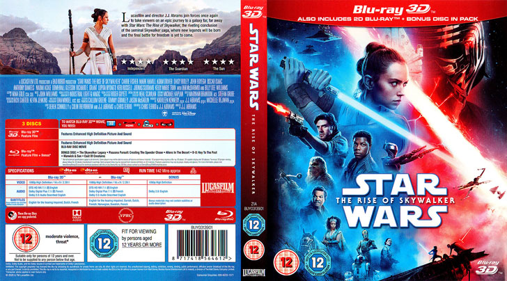 Jaquette Blu-ray 3D Star Wars: The Rise of Skywalker Cover