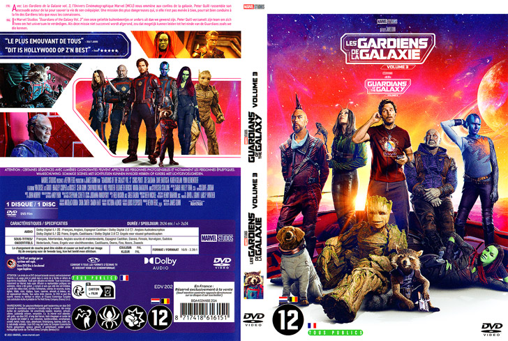 Jaquette DVD Les Gardiens de la Galaxie Volume 3 Cover