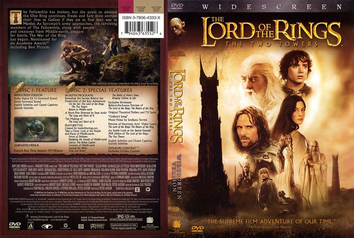 Jaquette DVD The Lord of the Rings: The Two Towers Cover