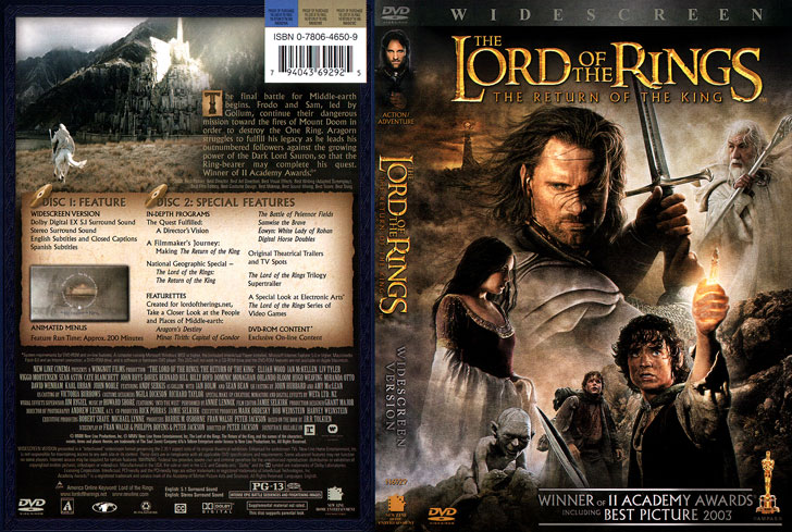 Jaquette DVD The Lord of the Rings: The Return of the King Cover