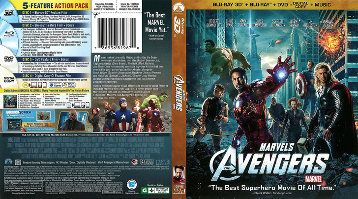 Jaquette Blu-ray 3D The Avengers Cover
