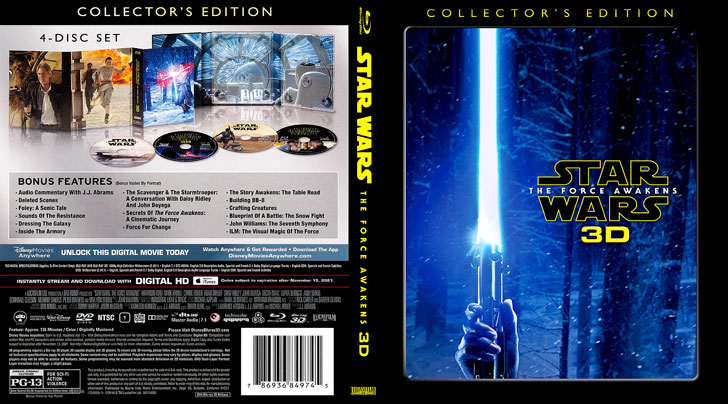 Jaquette Blu-ray 3D Star Wars: The Force Awakens Cover