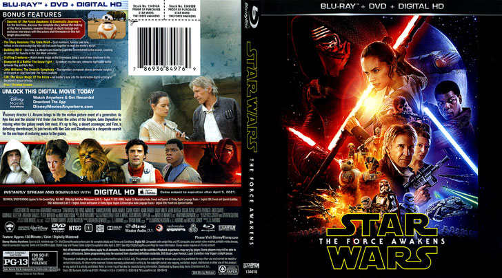 Jaquette Blu-ray Star Wars: The Force Awakens Cover