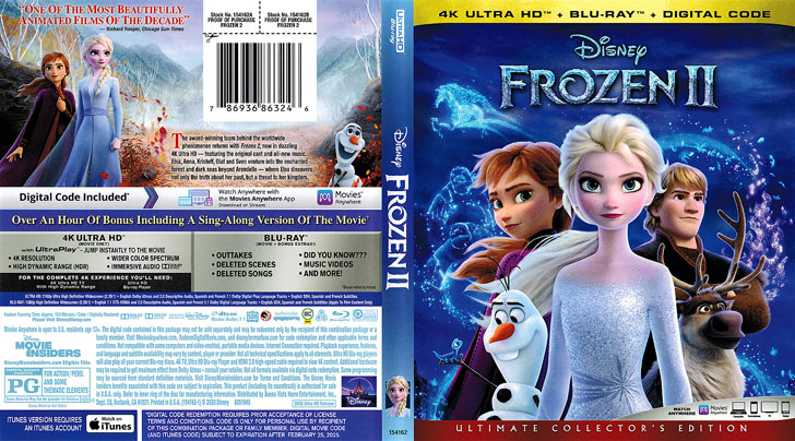 Jaquette 4K Ultra HD Frozen II Cover
