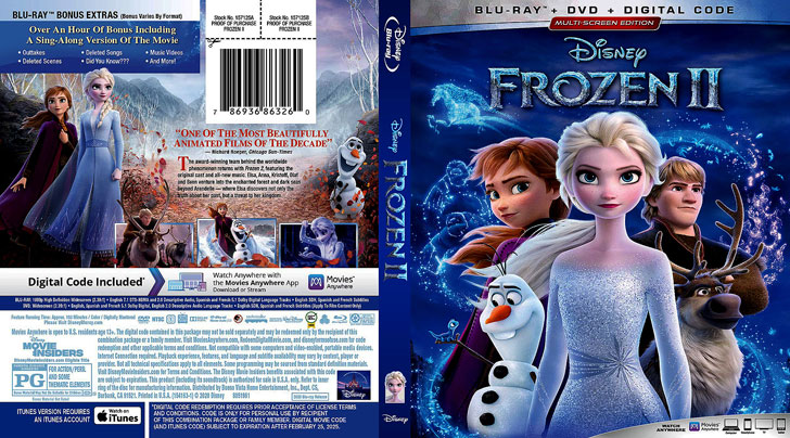 Jaquette Blu-ray Frozen II Cover