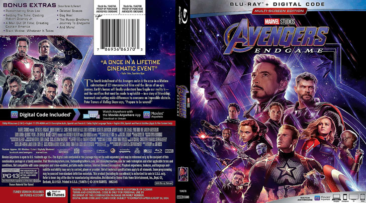 Jaquette Blu-ray Avengers: Endgame Cover