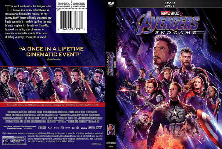 Jaquette DVD Avengers: Endgame Cover