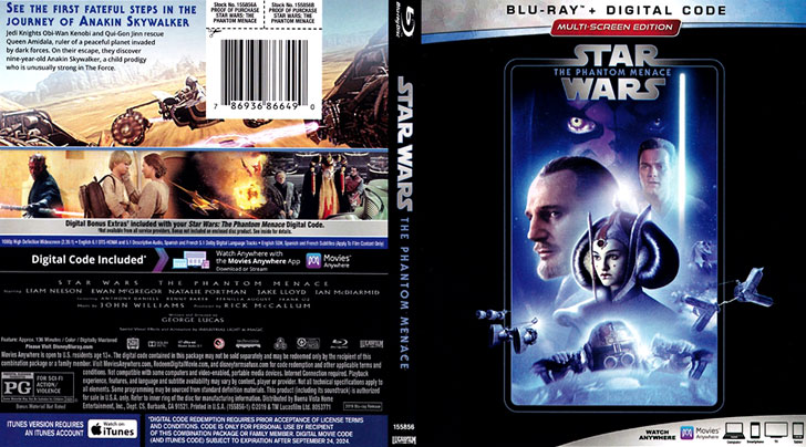 Jaquette Blu-ray Star Wars: Episode I - The Phantom Menace Cover