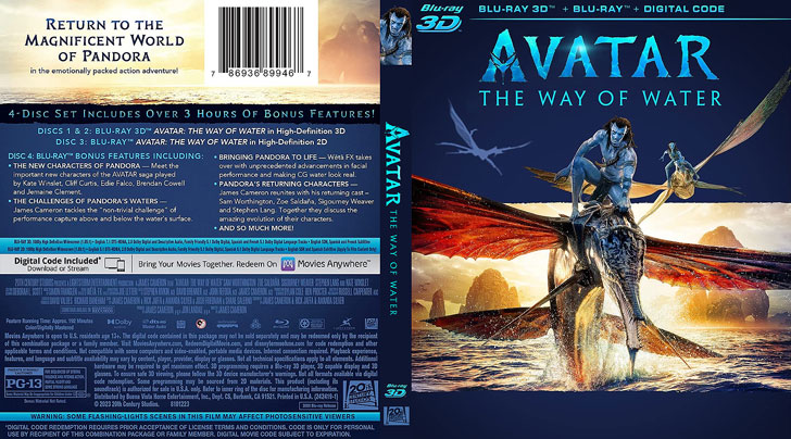 Jaquette Blu-ray 3D Avatar: The Way of Water Cover