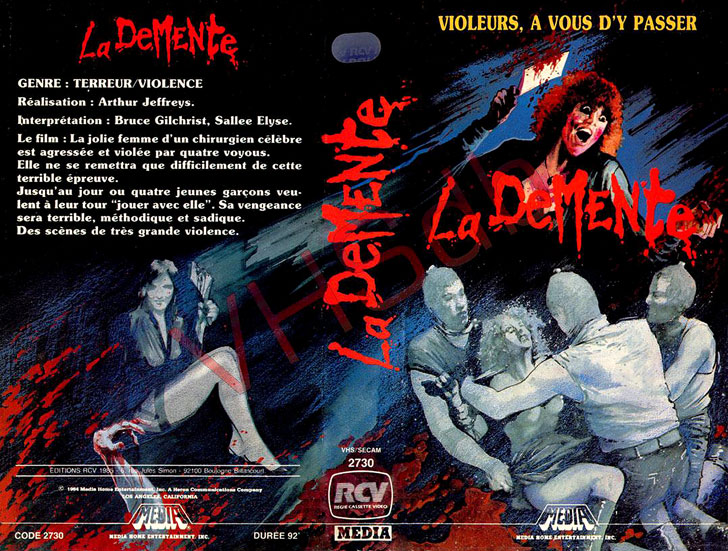 Jaquette VHS La Démente Cover