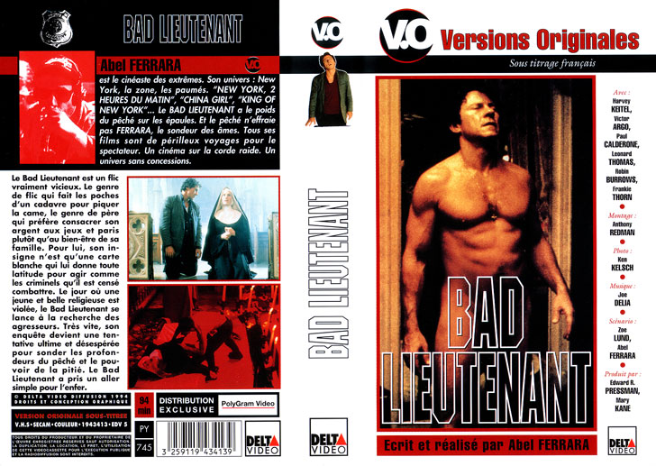 Jaquette VHS Bad Lieutenant Cover