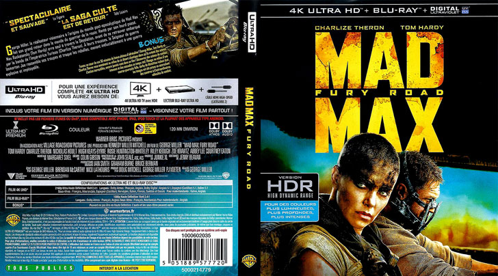 Jaquette 4K Ultra HD Mad Max: Fury Road Cover