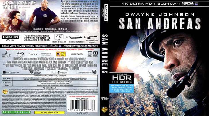 Jaquette 4K Ultra HD San Andreas Cover