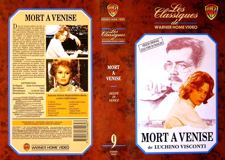 Jaquette VHS Mort à Venise Cover