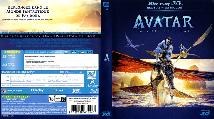 Jaquette Blu-ray 3D Avatar : La Voie de l'eau Cover