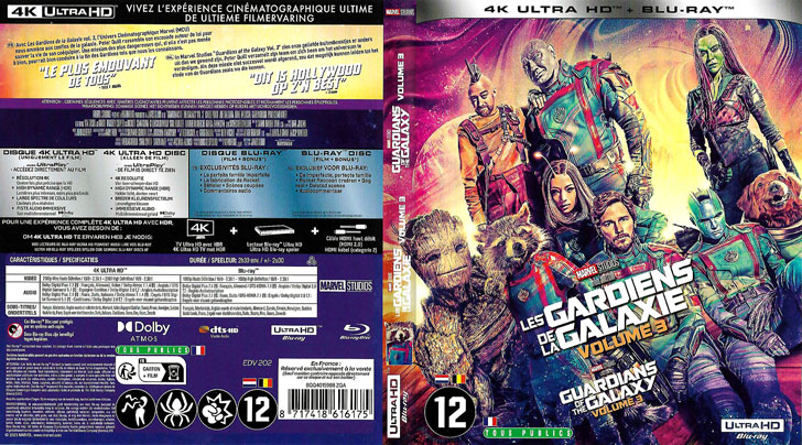 Jaquette 4K Ultra HD Les Gardiens de la Galaxie Volume 3 Cover