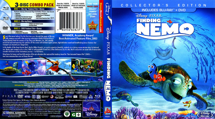 Jaquette Blu-ray Finding Nemo Cover