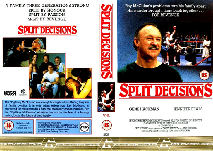 Jaquette VHS Split Decisions Cover