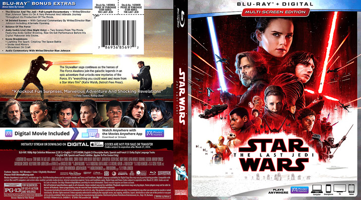 Jaquette Blu-ray Star Wars: The Last Jedi Cover