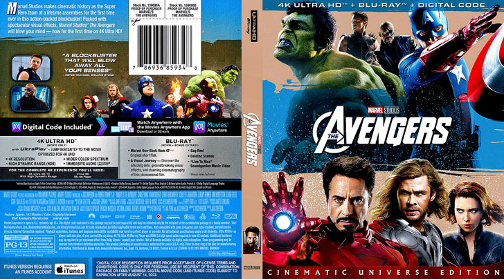 Jaquette 4K Ultra HD The Avengers Cover